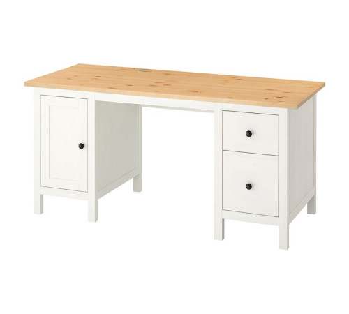 Biurko, biała bejca/jasnobrązowy HEMNES 205.350.44