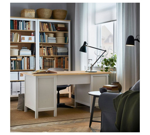 Biurko, biała bejca/jasnobrązowy HEMNES 205.350.44
