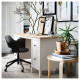 Biurko, biała bejca/jasnobrązowy HEMNES 205.350.44
