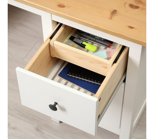 Biurko, biała bejca/jasnobrązowy HEMNES 205.350.44