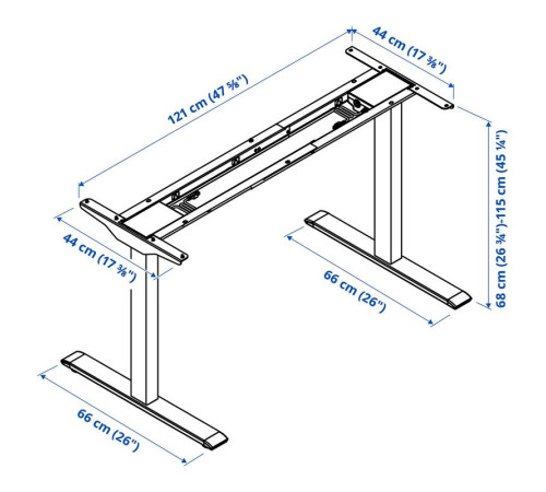 Podstawa sit/stand blatu stołu, elektryczny/biały RODULF 604.642.90