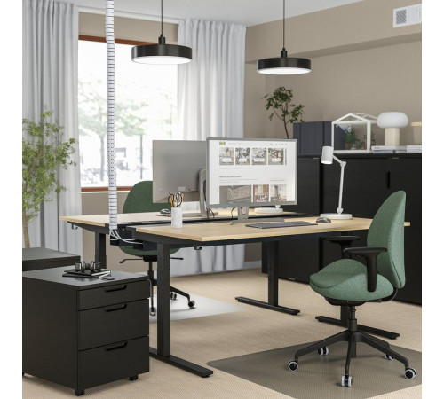 Biurko, okl dęb/czarny MITTZON 595.291.22