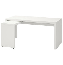 Biurko z wysuwanym panelem, biały MALM 702.141.92
