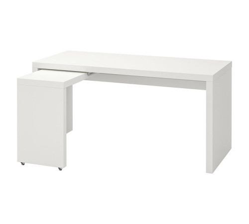 Biurko z wysuwanym panelem, biały MALM 702.141.92
