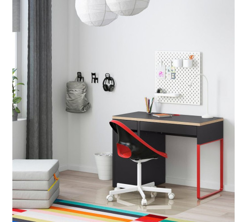 Biurko, antracyt/czerwony MICKE 804.898.50