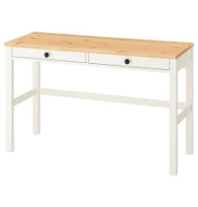 Biurko z 2 szufladami, biała bejca/jasnobrązowy HEMNES 305.349.54