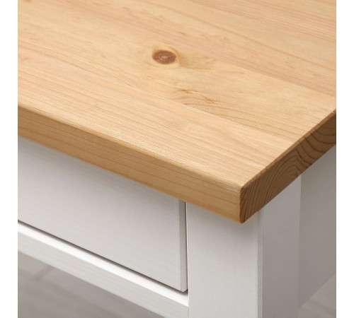 Biurko z 2 szufladami, biała bejca/jasnobrązowy HEMNES 305.349.54