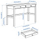 Biurko z 2 szufladami, biała bejca/jasnobrązowy HEMNES 305.349.54