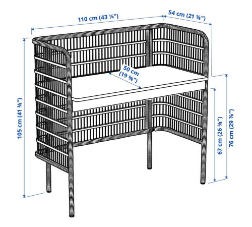 Biurko, rattan FRYKSÅS 605.741.04