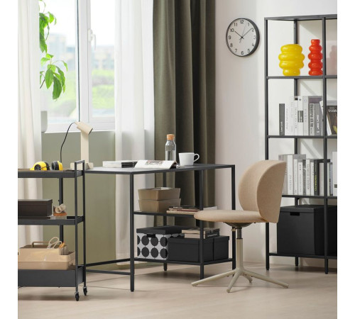 Biurko, czarnobrąz/szkło VITTSJÖ 706.074.39