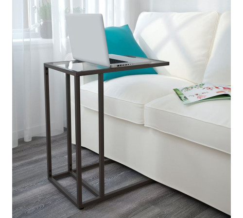 Stolik pod laptopa, czarnobrąz/szkło VITTSJÖ 002.502.49