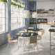 Stół konferencyjny, okrągły okl jesionowa bejcowana na czarno/biały MITTZON 595.304.46