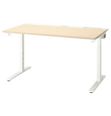 Письменный стол, березовый шпон/белый MITTZON 495.281.18