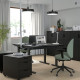 Biurko, bejcowane na czarno okleina jesionowa/czarny MITTZON 795.258.54