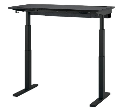 Biurko z regulacją wysokości, elektryczny okl jesionowa bejcowana na czarno/czarny MITTZON 895.265.94