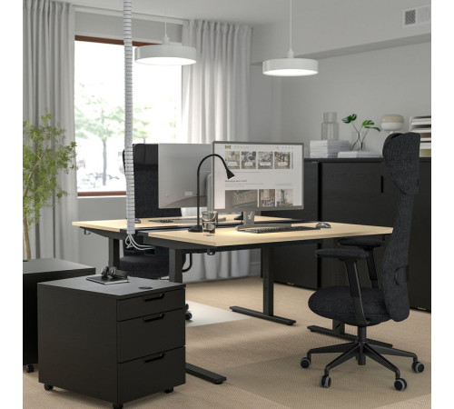 Biurko, okl brzoz/czarny MITTZON 895.281.16