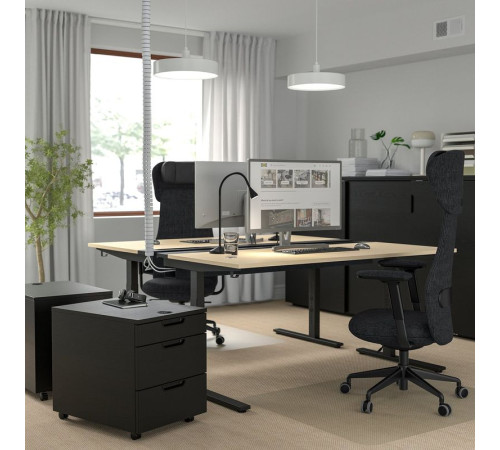 Biurko, okl brzoz/czarny MITTZON 895.291.06