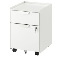 Комод на колесиках, 2 ящика, белый TROTTEN 204.678.13