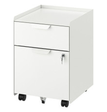 Комод на колесиках, 2 ящика, белый TROTTEN 204.678.13