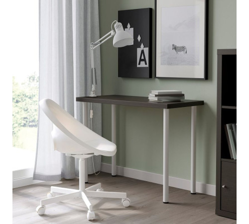 Stół, czarnobrąz/biały LINNMON / ADILS 795.902.17