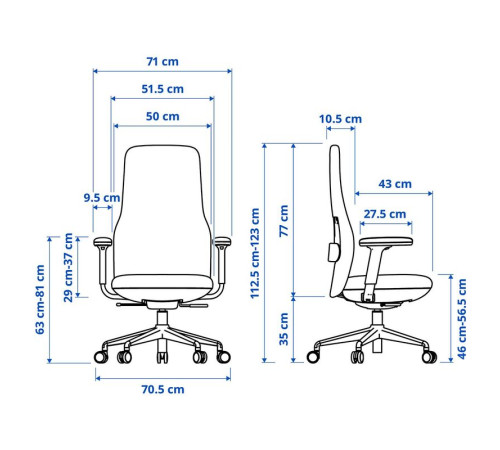Krzesło biurowe z podłokietnikami, Letafors szary/czarny GRÖNFJÄLL 005.034.40