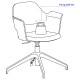 Krzesło konferencyjne z kółkami, okleina dębowa bejcowana na biało/Gunnared beżowy FJÄLLBERGET 204.852.42