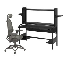Игровой стол и стул, черно-серый FREDDE / STYRSPEL 594.913.36