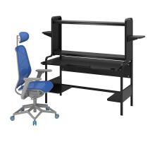 Игровой стол и стул, черно-сине-светло-серый FREDDE / STYRSPEL 694.913.31