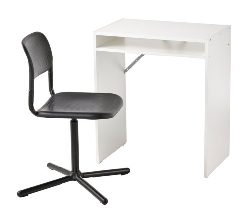 Biurko i krzesło, biały/czarny TORALD / SMÄLLEN 694.885.74
