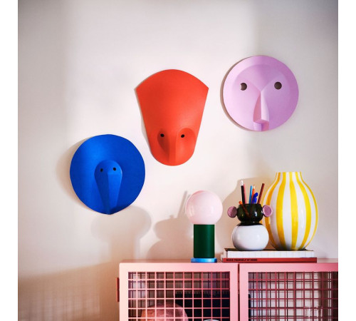 Ozdoba ścienna, 3 szt., różowy czerwony/niebieski IKEA PS 2026 106.227.96