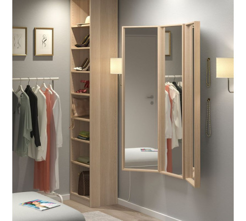 Зеркало, имитация дуба, тонированное в белый цвет. NISSEDAL 803.908.68