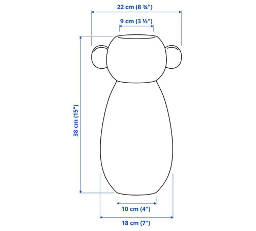 Wazon, szkło/niebieski/zielony IKEA PS 2026 106.185.63