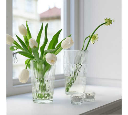 Wazon, szkło bezbarwne/wzór SMÄLLSPIREA 905.421.78