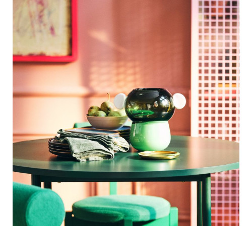 Wazon, szkło/zielony/biały IKEA PS 2026 906.185.59