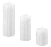 Świeca kolumnowa LED, zestaw 3 szt., na baterie biały SILVERMÅS 306.115.94