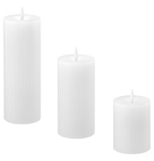 Świeca kolumnowa LED, zestaw 3 szt., na baterie biały SILVERMÅS 306.115.94