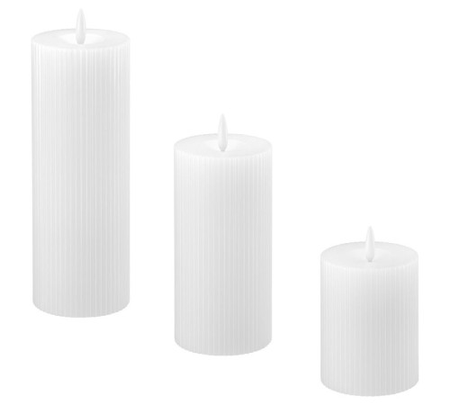 Świeca kolumnowa LED, zestaw 3 szt., na baterie biały SILVERMÅS 306.115.94