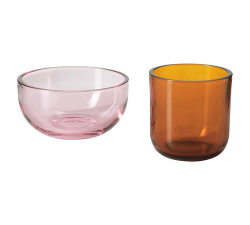 Świecznik na tealighty, 2 szt., różowy/brązowy TALLTITA 806.059.01