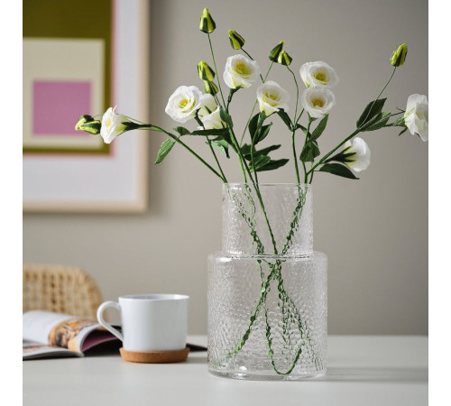 Sztuczny kwiat, papier/eustoma biały GULDSPETT 106.149.75