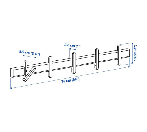 Wieszak z 5 haczykami, lita brzoza IKEA PS 2026 406.187.07