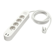 Удлинитель с 4 розетками/2 USB-портами, белый KOPPLA 003.147.41