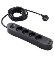 Удлинитель с 4 розетками/2 USB-портами, черный KOPPLA 004.095.79