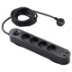Удлинитель с 4 розетками/2 USB-портами, черный KOPPLA 004.095.79