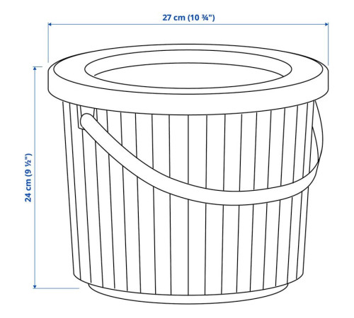 Корзина с крышкой, темно-серый DAMMÄNG 005.599.84