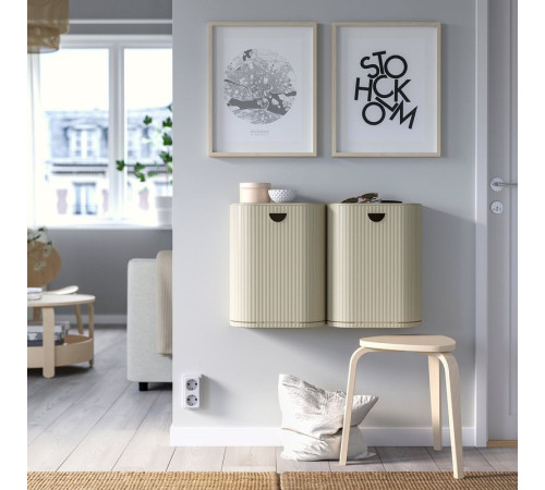 Корзина пластиковая с крышкой, серо-бежевый GÅRDSBUTIK 705.651.99