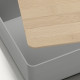 Pojemnik z pokrywką, jasnoszary/bambus KUGGIS 895.968.22