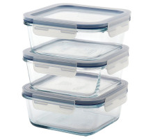 IKEA 365+ pojemnik na żywność z pokrywką, kwadrat/szkło, 600 ml