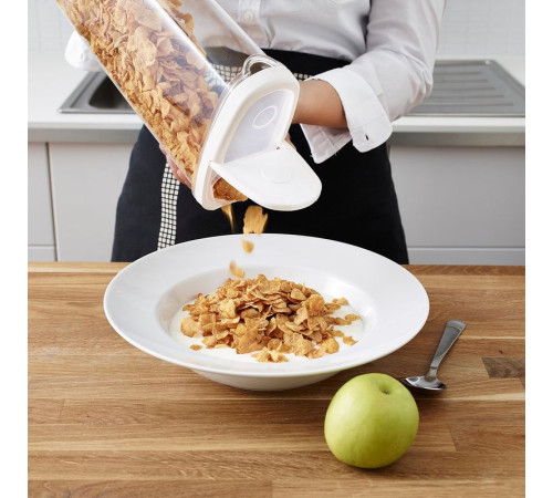 Контейнер для сухих продуктов с крышкой, прозрачный/белый, IKEA 365+ 900.667.08