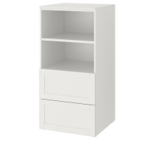 Regał, biały biała rama/z 2 szufladami SMÅSTAD / PLATSA 093.963.46