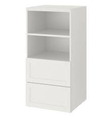 Полка, белая рама/с 2 ящиками СМОСТАД / ПЛАТСА 093.963.46